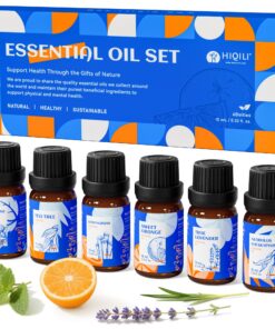 HIQILI Ätherische Öle Set 6x10ml Rein für Diffusionsgeräte Aromatherapie DIY Kerzenşaum Enthält Lavendel Teebaum Eukalyp