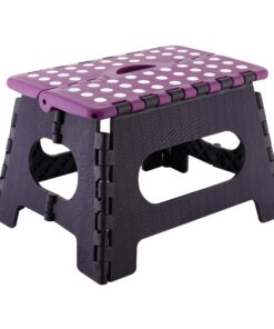 axentia Klapphocker aus Kunststoff stabil bis 150 kg faltbar Maße 35x27x22 cm grau lila