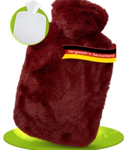 Hugo Frosch Wärmflasche Klassik 1,8l – Langanhaltendes Bettgerät – Herbstrot – kuschelig und geruchsneutral