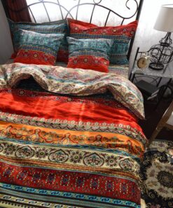Qucover 100% Baumwolle Aesthetic Bettwäsche - Bohemian Sets für Warmes Schlafengeben mit Reißverschluss und Kissenbezug