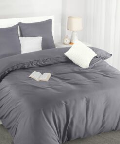 Utopia Bedding Mikrofaser Bettwäsche 200x220 cm - Grau + 2 Kissenbezüge - OEKO-TEX STANDARD 100