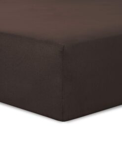 VISION Spannbettlaken 200x200cm Schokoladenbraun 100% Baumwolle 57 Fäden/cm² 4 elastische Ecken 30cm Spannhöhe