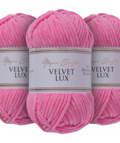Utopia Crafts Tulpenrosa 3 x 100 g Superweiches Luxurient Chenille Garn für Stricken und Häkeln