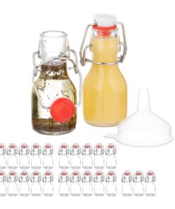 Relaxdays Kleine Glasflaschen 25er Set 50ml Bügelverschluss für Liköre & Öle