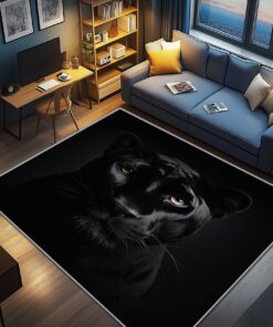 AevuCub Panther Deko Leopard Teppich A&-264 für Männerhöhle im Wohnzimmer, Weich rutschfest Waschbare Kinder- und Schlaf