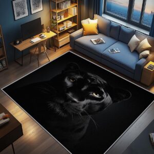 AevuCub Panther Deko Leopard Teppich A&-264 für Männerhöhle im Wohnzimmer, Weich rutschfest Waschbare Kinder- und Schlaf