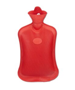 Relaxdays langlebige Wärmflasche, sichere 2-Liter-Bettflasche, geruchsneutrale Naturgummi, rot, 1 Stück