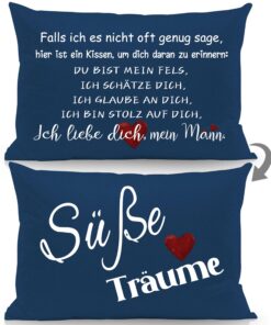 Aosumin Kissenbezüge für Ehemann - Ich schätze Dich und liebe Dich | Geburtstag, Valentinstag, Weihnachten | Herzlichen