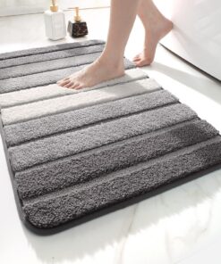 Oeko-Tex-Standard 100 rutschfester Badezimmerteppich 40x60 cm, Weich und Waschbar für Badewanne, Dusche, DEXI