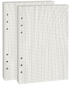 A5 Rasterliniertes Nachfüllpapier, dick, beige, passend für Büro und Schule, vorgelocht und geeignet für A5 6-Ringbücher