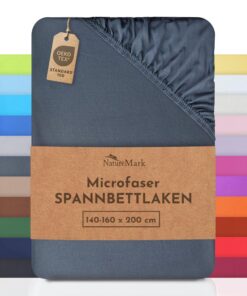 NatureMark Mikrofaser SPANNBETTLAKEN preiswerte Markenqualität (Mittelgrau, 140x200-160x200 cm) OEKO-TEX STANDARD 100