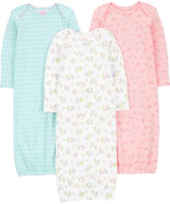 Simple Joys by Carter's Baby-Mädchen Nachthemden (3er Pack) für Kinder OEKO-TEX STANDARD 100