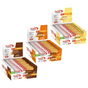 Premier Protein Deluxe Bundle - Chocolate Brownie (12x50g) + Chocolate Peanut Butter (12x50g) + White Chocolate Vanilla