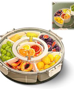 Snack Spinner mit 6 Schüsseln Drehbarer Snackteller mit Deckel für Party Snacks Nüsse Obst