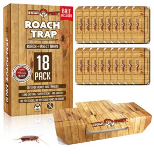 Klebefallen für Kakerlaken Roach Traps Indoor (18 Pack) - Langlebig, ungiftig, kinder- und haustierfreundlich - Trap a P