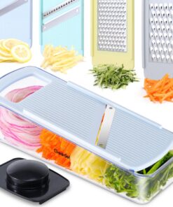 Geedel 4 in 1 Multifunktion Mandoline Gemüsehobel Julienneschneider Hellblau
