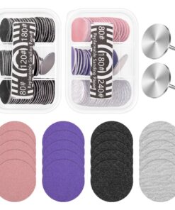 BELICOO 120 Stück 80/120/180/240 Grit Schleifscheibe für Pediküre, Elektrische Nagelfräser Bits inklusive, für Frauen un