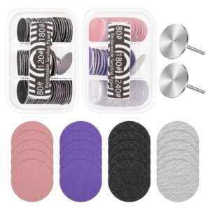 BELICOO 120 Stück 80/120/180/240 Grit Schleifscheibe für Pediküre, Elektrische Nagelfräser Bits inklusive, für Frauen un
