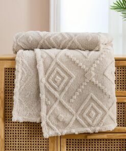 "WONGS BEDDING Flauschig Kuscheldecke 150x200 Beige Warme Wohndecke für Sofa und Bett OEKO-TEX STANDARD 100" | "WONGS BE