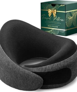 Proglobe Luxe Memory-Schaum Reisekissen für Lange Flüge - Kompaktes Nackenkissen mit Kinnstütze & Kompressionsbeutel