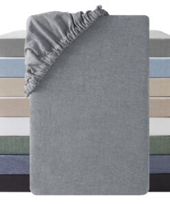 Soulful Spannbettlaken 100% Baumwolle, atmungsaktiv mit Leinenartigem Griff, OEKO-TEX Zertifiziert - für IhrenComfort Du