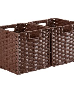 MANGATA 28/31 cm Polypropylenaufbewahrungskorb für Esszimmer, 2er-Pack, Espresso