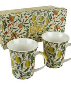 Die Leonardo Collection Fruity Tasse Set von 2 William Morris Design mit Keramik für heißes Getränkebedarf | Exquisite P