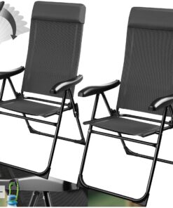 Tectake® Anthrazit Essstühle Hochlehner 2er Set