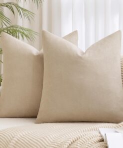 MIULEE 2er Kissenbezüge Chenille Taupesitz für Wohnzimmer Sophisten
