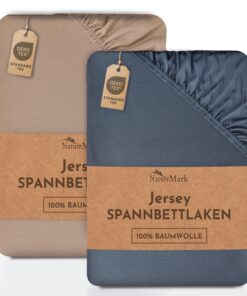 NatureMark Jersey-Spannbettlaken – 100% Baumwolle (ÖKO-TEX) – 120×200 cm