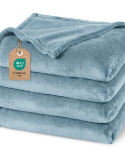 PHF Kuscheldecke Flauschig Fleecedecke - Oeko-Tex Weich Warm Wohndecke, Couch Überwurf für Sofa & Bett, Grau