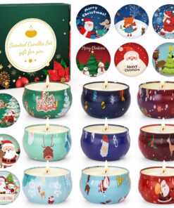 Dezignerliche Duftkerzen-Geschenkset für Frauen & Männer - Weihnachtskerzen, 9 Stück, 100% Natürliches Sojawachs | Luxu