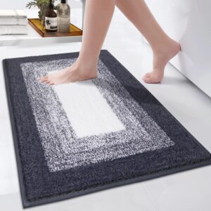 Enyhom rutschfeste Badteppich Dunkelgrau 45 x 65 cm OEKO-TEX für Dusche Badewanne Toilette Enyhom Weiche Waschbar Badtep