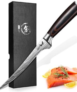 Golden Bird Filetiermesser für Fisch und Fleisch - flexibles Küchenmesser mit ergonomischem Holzgriff - Profi-Ausbeinmes