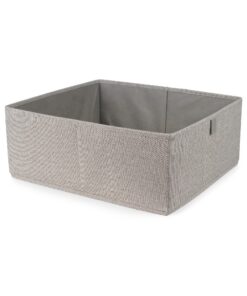 Compacteur - Aufbewahrungsbox Größe L 42x36x16,5 cm - Faltbare Box aus robustem Oxford-Stoff in Grau mit Griffen - Stoff