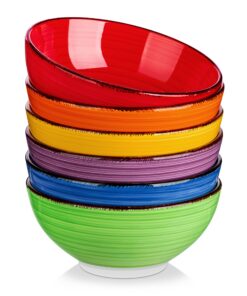 vancasso BONITA Steinzeug Schüsselset 6-teilig Mehrfarbig - Suppenschalen Salat Pasta Familienküche