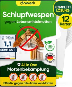 Schlupfwespen gegen Lebensmittelmotten - Effektiv Lebensmittel Motten bekämpfen - Alternative zur Mottenfalle - 12 Karte