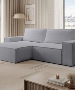 Selsey Ecksofa Hellgrau Mit Schlaffunktion Für Kleine Wohnräume Kompakter Modularer Couchsofa Mit Bettkasten