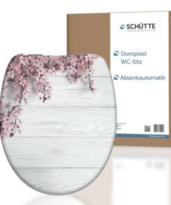 SCHÜTTE WC-Sitz FLOWERS & WOOD mit Absenkautomatik und Bunt Toilettendeckel Duroplast