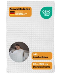 HARMONY® Gewichtsdecke atmungsaktiv Oeko-Tex Zertifiziert - Anti-Stress Decke zum Besser Schlafen - Therapiedecke für En