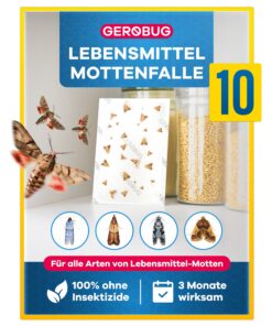 GEROBUG Lebensmittelmottenfalle -_effektive 10 x geruchlose Pheromonfalle für die lange Haltbarkeit - ideale Lebensmitte