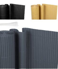 Ribelli® Sichtschutzmatte Grau für Garten und Terrasse, Wetterfest und ohne Bohren, (80 x 500 cm)