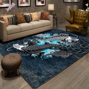 3D gedruckter Teppich Rtya-018 - Drache Und Tiger Tai Bagua Yin Und Yang - Rutschfest, waschbar, modern - 80 x 120 cm