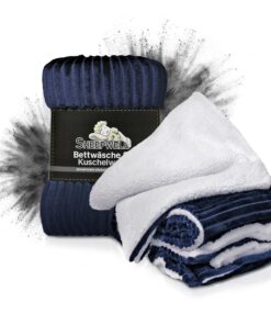 Kuschelige Flauschige Plüsch Bettwäsche Navy Blue, warm für Kinder, 135x200, bügelfrei, Flanell