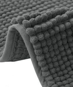 Flintronic Badematte, rutschfest Waschbar, Weich Chenille Duschvorleger, Badteppich für Dusche Badewannen (Grau)