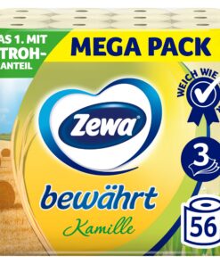 Zewa bewährt Kamille Toilettenpapier mit Strohanteil für Familien im Haus 7x 8 Rollenỏi