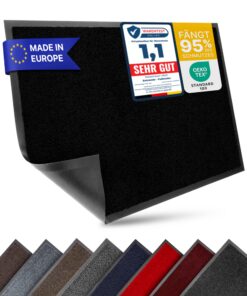 Entrando Fußmatte 90x150 cm – rutschfeste & Flache Türmatte für Innen & Außen – Schmutzfangmatte, waschbar, wasserabsorb