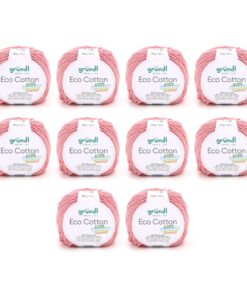 Gründl Wolle Eco Cotton - Weich und hautfreundlich - 100% Bio-Baumwolle - Pastell Rosa - 10 Knäuel 50 g / 105 m - OEKO-T