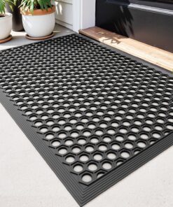 DEXI rutschfest Gummi Fußmatte, 61 x 91.5 cm, Wasserabweisend für Außenbereich, Waschbar, ideal für Eingang und Terrasse