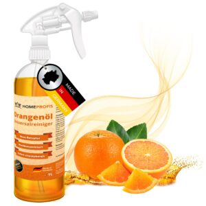 Home Profis® Kraftvoller Fettlöser inkl. Sprühkopf Orangenölreiniger 1 L - Küche & Bad | Glänzende Oberflächen Reinigen